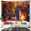 Christmas Tapestry Santa Claus Aesthetic Room Decor Christmas Fireplace Background Tapestry Wall Hanging Home Holiday Decoration