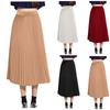 Women's Fashion Loose Casual Elastic High-waisted Beach Skirt Solid Color Draping Pleated Half Skirt
