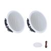 Bluetooth Ceiling Speakers, 203.2mm, In Ceiling & In-Wall Speaker System with Amplifier, 2-Way Flush Mount Speakers, for Damp Humid Placement, Home