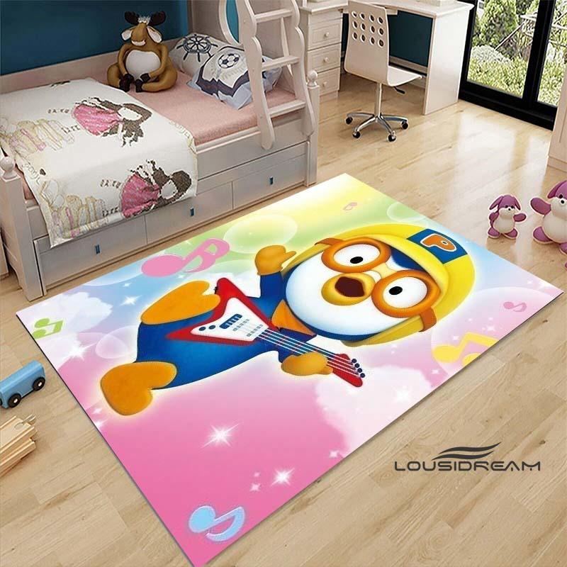 2026Cartoon P-Pororo-Park Pattern Carpets 15 Sizes Living Room Bedroom Bedside Floor Mat Area Rug Kid's Room Play Mat Home Decor