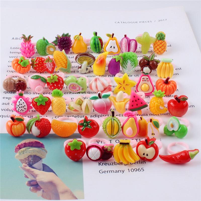 10 шт. мультяшное детское кольцо из смолы, милое цветочное кольцо, матовое кольцо, подарок