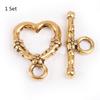 20 Sets Tibetan Silver Charms Heart Clasps Beads for Jewelry Making Findings Diy Women Bracelet Necklace Metal Toggle Hooks