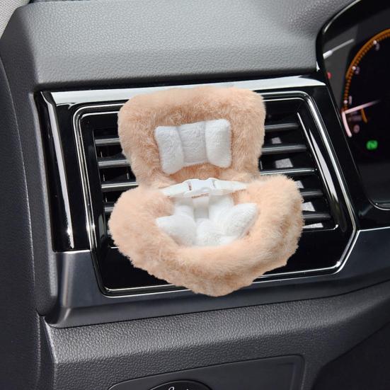 Doll Car Seat with Air Vent Clip Desktop Stand Cute Safety Belt Plush Cushion 17cm Doll Seat Car Ornament Gift for Collectors Fans