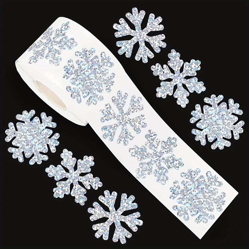 Shining Christmas Snowflake Stickers Sparkling Xmas Decals Christmas Stickers Holiday Decor Gifts Wrapping Scrapbooking Stickers