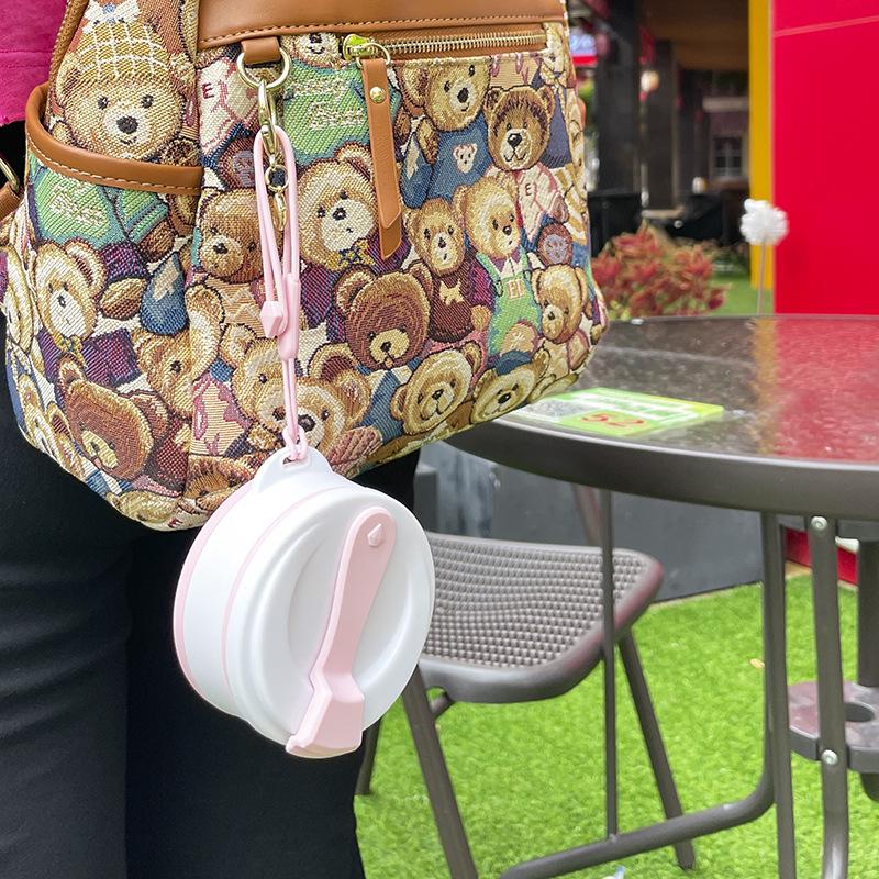 350 мл Портативная силиконовая складная чашка – Прочная, термостойкая, с альпинистской веревкой для путешествий на открытом воздухе и домашнего использования