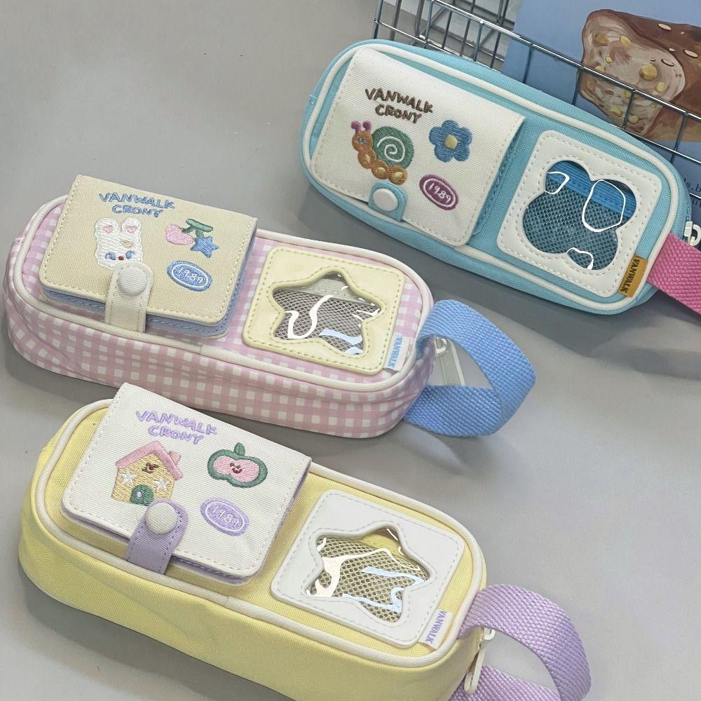 Large Capacity Pencil Case Star Picnic Series Stationery Bag Stationery Organizer School Office