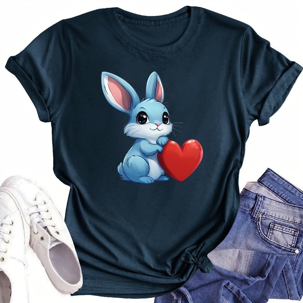 Женская повседневная футболка с круглым вырезом и короткими рукавами с принтом