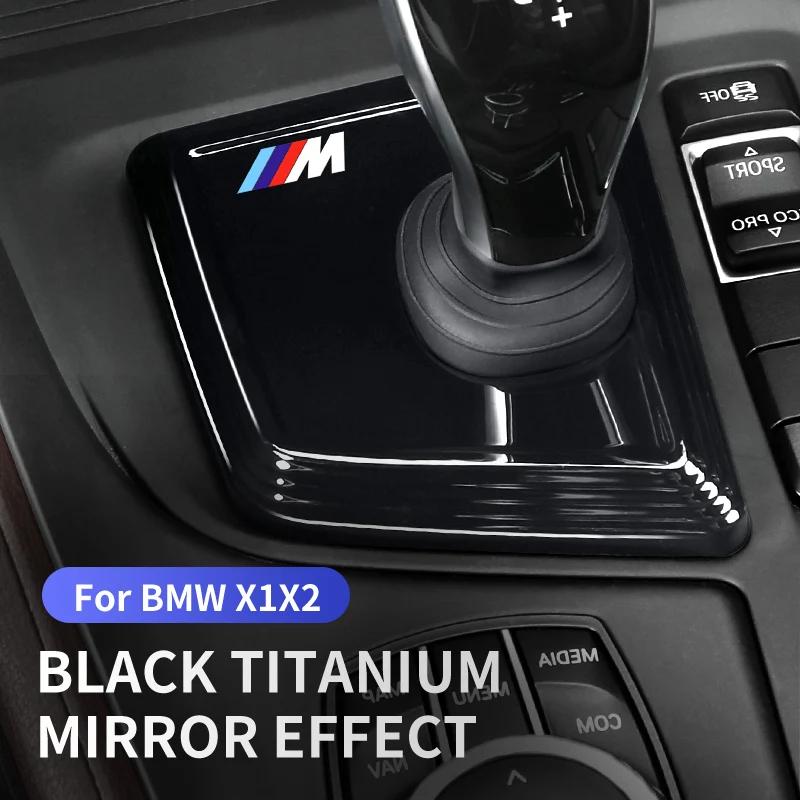 ZUWG9 New For BMW X1 X2 F48 F39 Carbon Black Car Gear Panel Cover Trim Gear Shifter Knob Boot Cover Auto Interior Decoration Acce