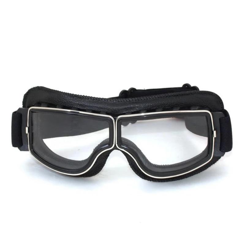 Motorcycle Glasses Windproof Motorcycle Helmet Glasses Sunglasses Retro Universal Folding Leather Retro Motorcycle Accessories