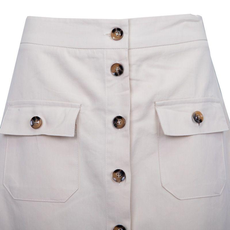 Jarel Beige Mid-length Buttoned Skirt for Women LA PETITE ETOILE