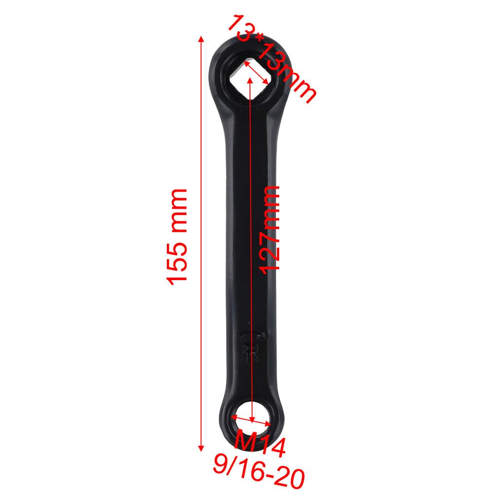 127mm Square Hole Exercise Bike Crank Iron Material Left Or Right Side Pedal Arm For Indoor Cycling Machine Replacement Black