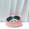 Raised Cat Food Bowl 15-degree Tilted Elevated Pet Feeder Bowl Anti Spill Stainless Steel Pet Food Dish for Dogs And Cats To Protect Pet's Spine