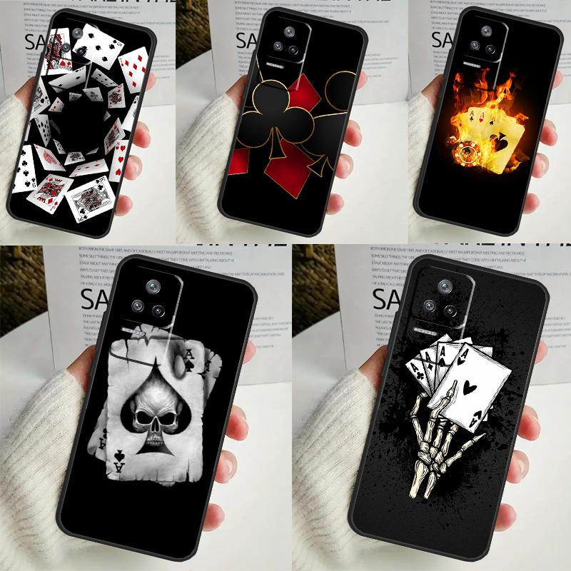 Poker Playing Card Case For POCO X6 Pro X3 X5 F3 F5 M5s M6 Pro Xiaomi 14 Ultra 11T 12T 13T Pro 12 13 Lite Cover