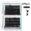 Diy False Eyelashes Single Tuft Of Hair 238 Tufts 80D + 100D Dense With Eyelash Glue Tool Set