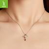 Mozambican Diamond Love Cross Necklace Clavicle Chain, Simple Classic S925 Sterling Silver Necklace