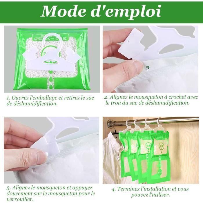 10 Pack Absorbeur D'Humidité Placard, Déshumidificateur Suspendu Anti-Moisissure Sachet Anti Humidité Pour La Cuisine-Salle D[L222]