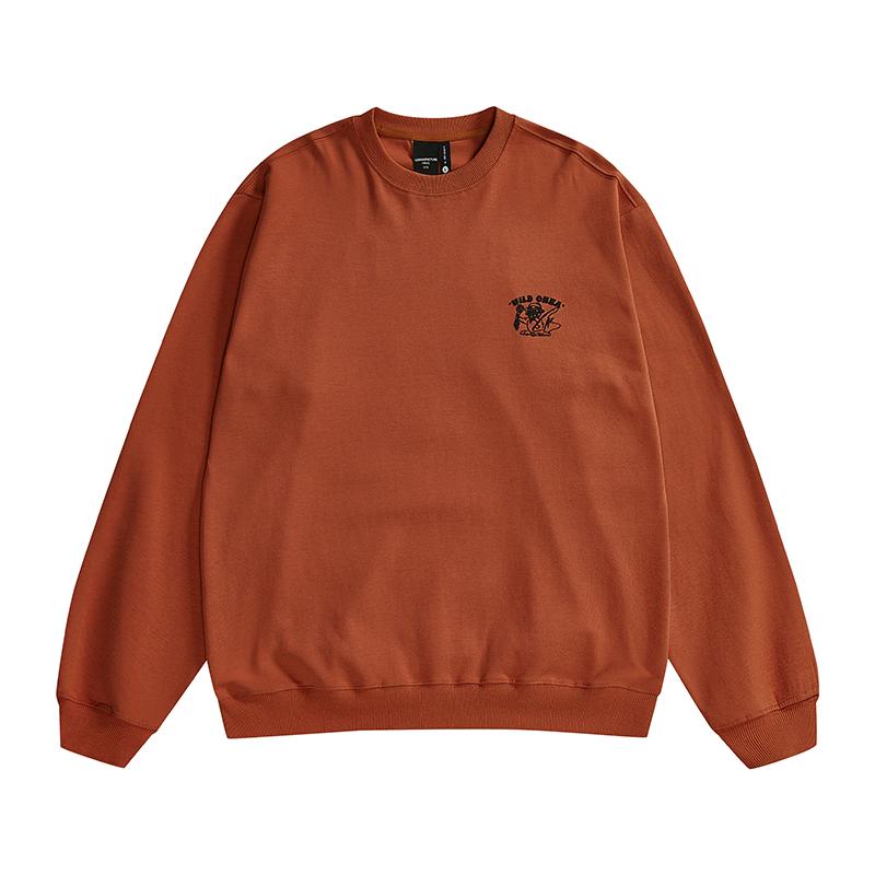 Осенне-зимний трендовый брендовый тяжелый ретро мужской свитер с круглым вырезом из толстого хлопка, свободный, большого размера, американский уличный принт с длинными рукавами