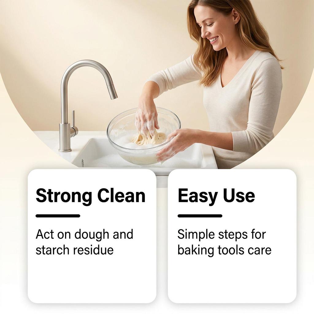 Dough Cleaner: Powerful Cleaning for Dough and Starch, Convenient and Gentle, Protects Pipes, Ideal for Kitchen Cleaning.