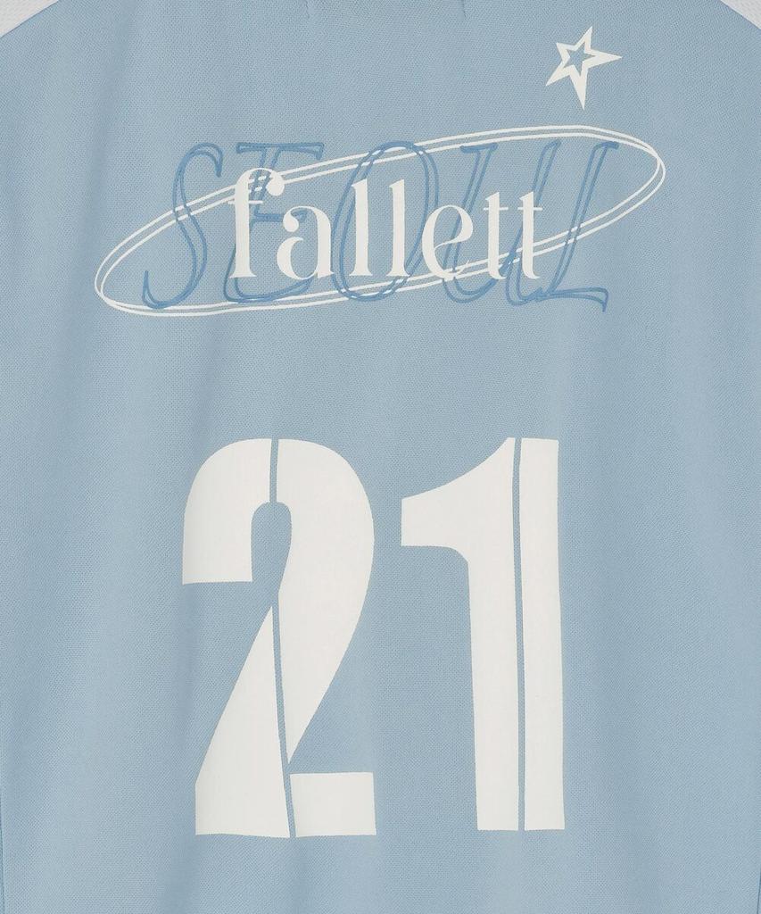 FALLETT Спортивная футболка с коротким рукавом для футбола Небесно-голубая