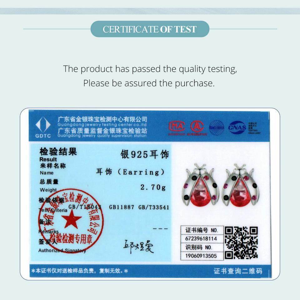 WOSTU Женские серьги-гвоздики из стерлингового серебра 925 пробы с розовой божьей коровкой, многоцветные серьги с турмалином с цирконием, открытые серьги-гвоздики, зажимы для вечеринок, ювелирные изделия, подарок