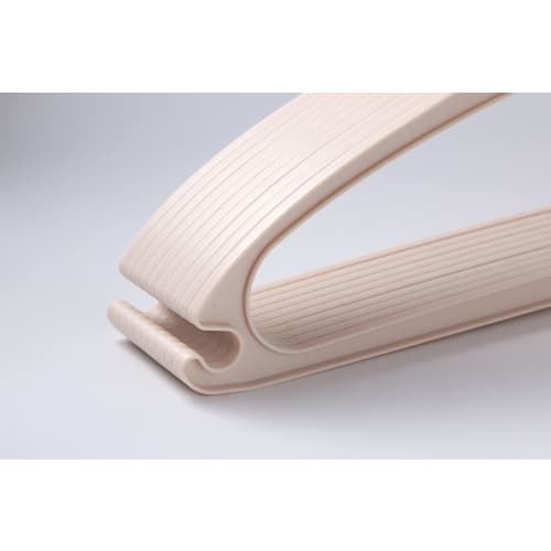 Set of 20 Clothes Hangers, Storage Hangers, Non-Slip, Heavy-Duty, Closet Hangers, Shape-Retaining, Wet/Dry Use, 20-Pack (Almond Color)