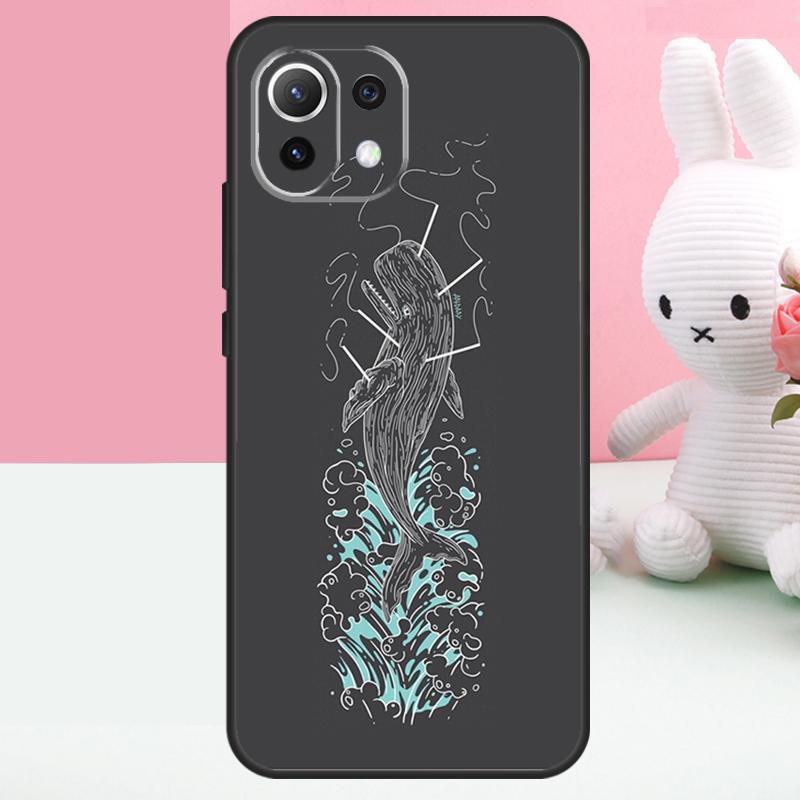Whale Fish Wave Sea Case For Xiaomi 15 14 Ultra 13T 14T 15T 17 Pro Max POCO X7 Pro X5 X6 F5 F6 F7 F8 Ultra Funda