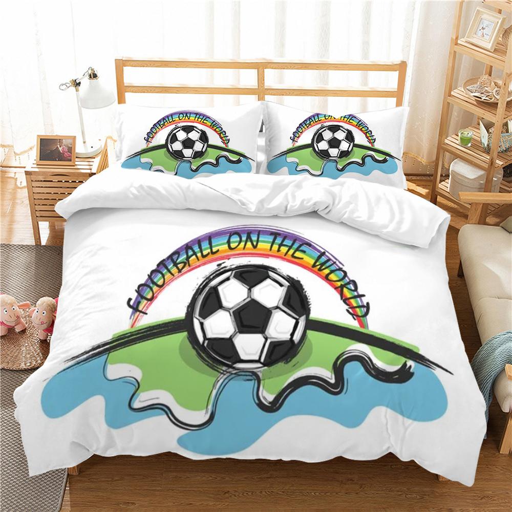 Bedding Cover Suit Football 3D Home Bedclothes Highly Quilt Cover King Queen Size Bedding Fashion Duvet Cover Set