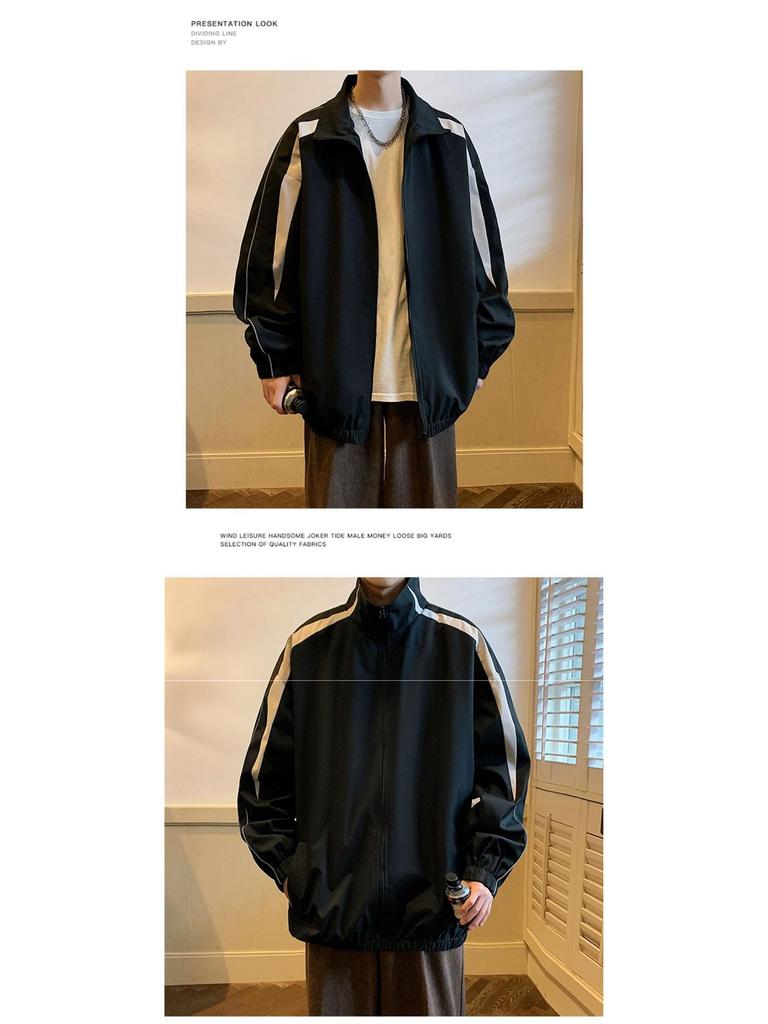 Мужская куртка-коуч со стойкой: Модная молодежная повседневная спортивная куртка весна/осень 2025