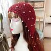 Ethnic Bun Hats Pearl Headscarf Hats Sweet Tassels Hats  Travel