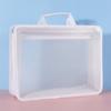 Transparent A4 File Handbag Large Capacity Waterproof Documents Students Business Portable Double Layer Zipper Storage Bags