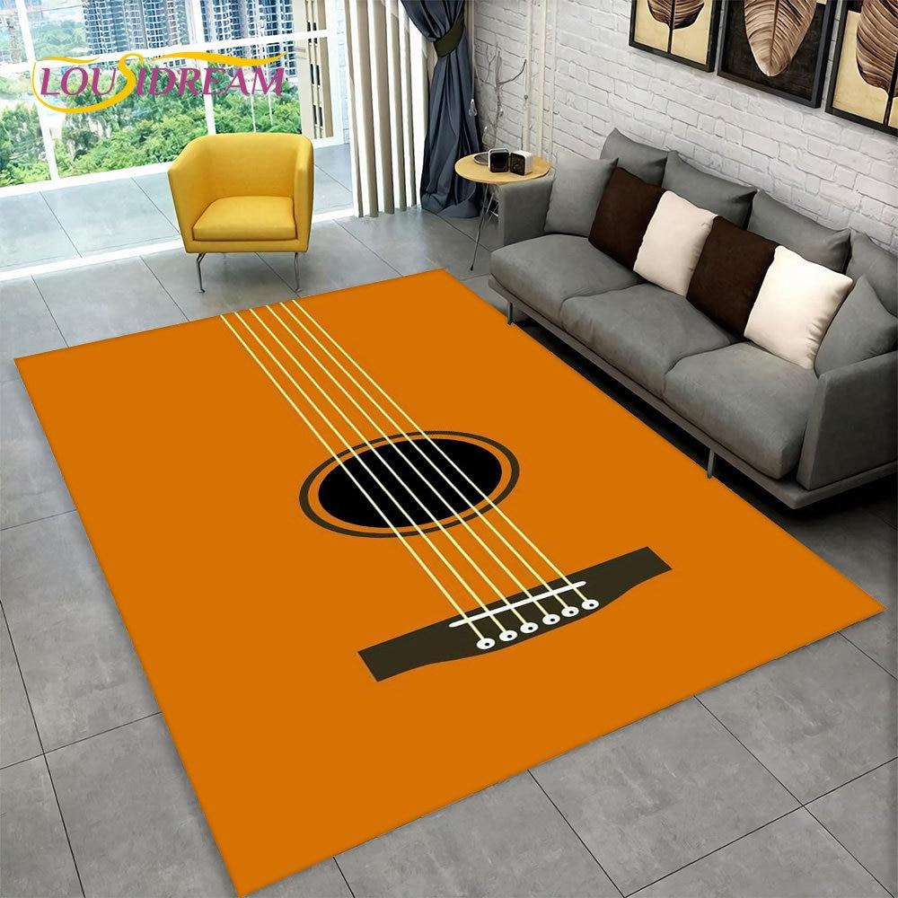 3D-музыка, музыкальная нота, фортепианное искусство, большой ковер, ковер для гостиной, спальни, дивана, коврик для двери, детский нескользящий напольный коврик