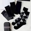 Mens Black Dress Socks Work Crew Cotton Thick Tall Wide Calf Long Socks
