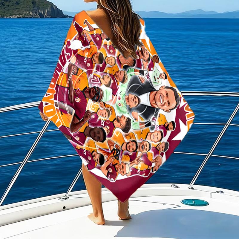 1pc Football29 Beach Towel with Custom Name, Beach/Swimming/Bath/Picnic/Camping Towel, Suitable for Seaside Beaches