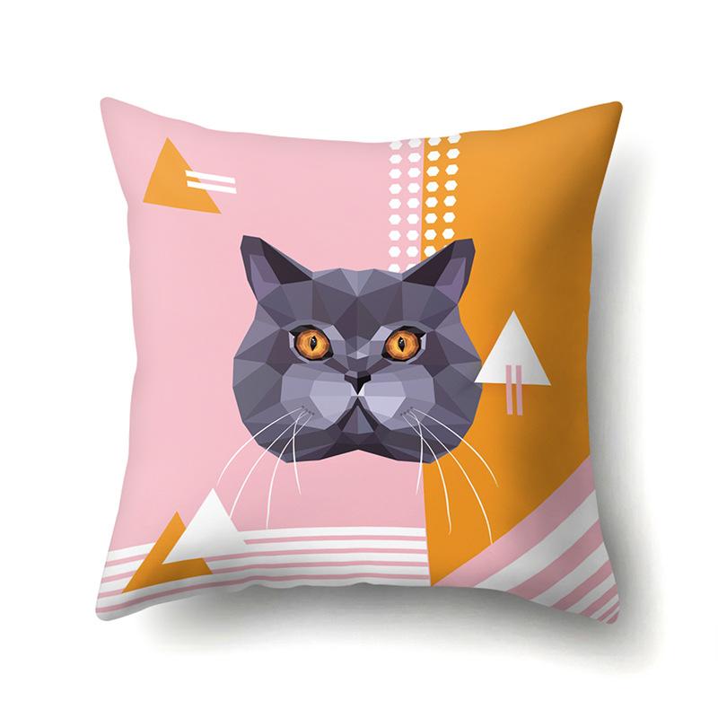 Полиэстеровая наволочка с мультяшным принтом животного, бархатная наволочка из персиковой кожи, наволочка на поясничную подушку, чехол для поясничной подушки для автомобиля