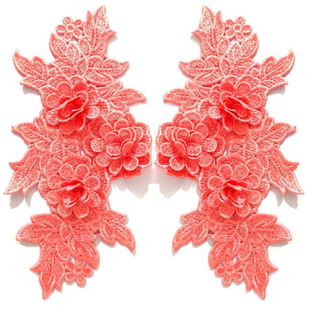 Heavy Lace Lace Applique Colorful Floral Embroidery Trim 3D Embroidered Patch Clothing Sewing
