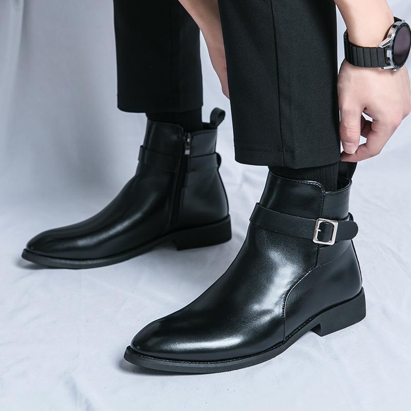 Fashion New Chelsea Boots Men Shoes Retro Fashion Versatile Zipper Business Casual British Style Street Party Wear Classic Ankle Boots