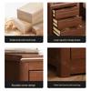 Shiyi Solid Wood 3-Drawer Bedside Cabinet