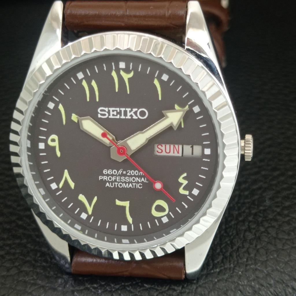ВИНТАЖНЫЕ ОТРЕМОНТИРОВАННЫЕ МУЖСКИЕ АВТОМАТИЧЕСКИЕ ЧАСЫ SEIKO 6309A ЯПОНИЯ КОРИЧНЕВЫЙ ЦИФЕРБЛАТ a442528-1
