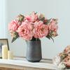 Artificial Peony Flower Realistic Fake Silk Flower Branch Home Office Wedding Party Table Centerpiece DIY Vase Faux Bloom Decoration