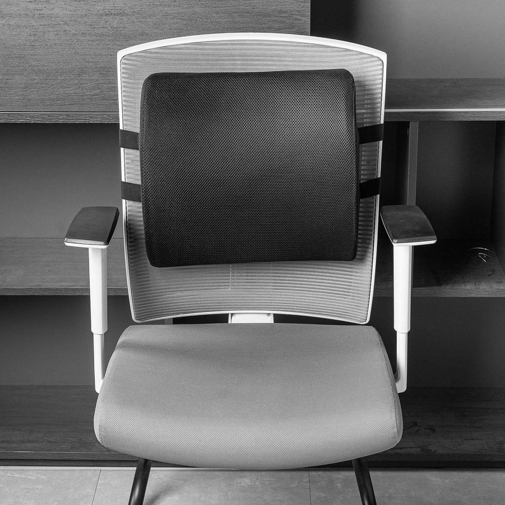 AmazonBasics Прямоугольная подушка для спины Подушка для поддержки спины для офисного кресла Пена с эффектом памяти Черный