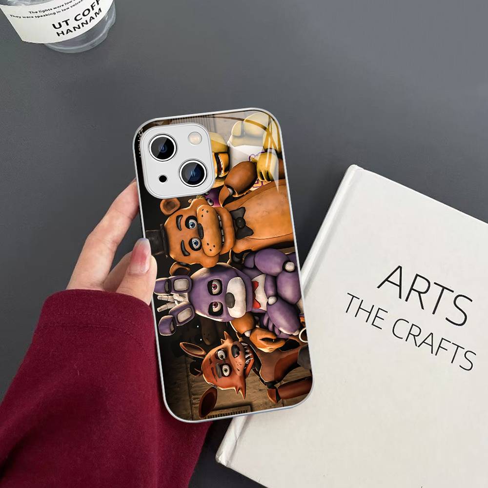 Fnaf Five-nights-At-Freddys Аниме Для iPhone 14 13 12 Mini 11 Pro XS Max X XR 14 Plus Закаленное Стекло Чехол