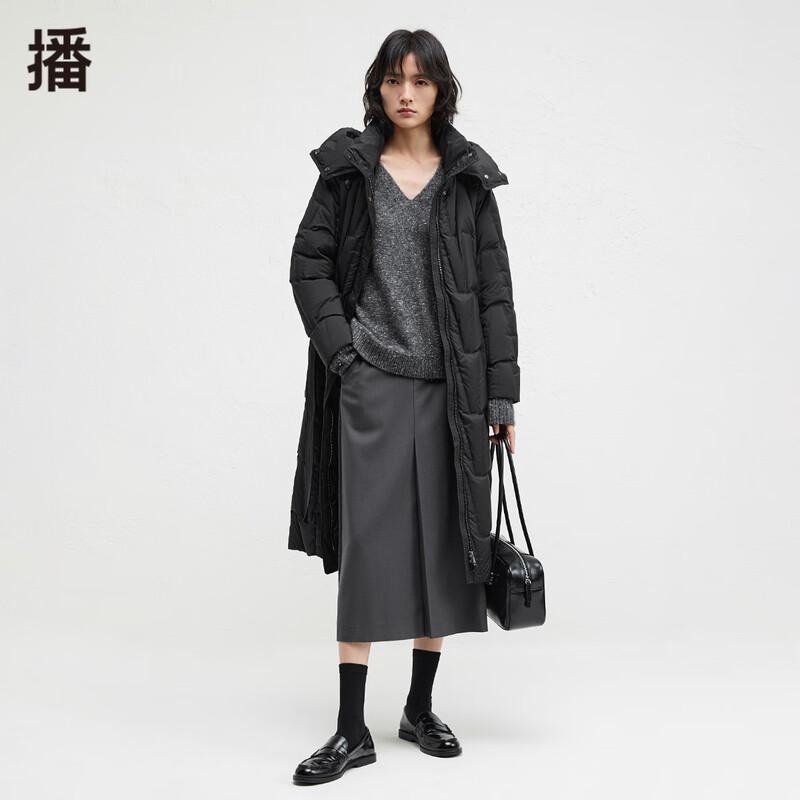 Женский пуховик средней длины с капюшоном Bo BDR4RD4117