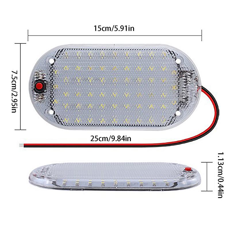60Led 12V-85V Led Автомобиль Купол Крыша Потолочная лампа для чтения Внутренний свет на крыше