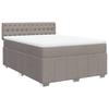Vidaxl Континентальная кровать с матрасом, цвет тауп, ткань, 140x200 см