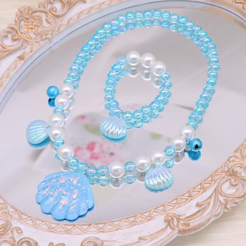 Детские аксессуары для ожерелья, Ракушка, Барби розовый, Милые украшения для девочек, Браслет-ожерелье из искусственного жемчуга