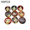 100Pcs Cartoon Kitty Print Wood Buttons DIY Sewing Shirt Scrapbook Bags Decor