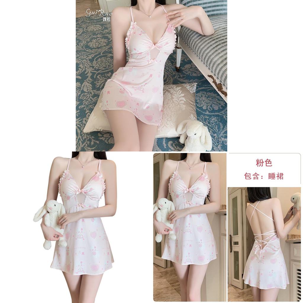 Pink Satin Sleep Dress With Pure Comfort And Elastic Fit For Women
