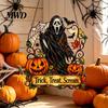 Halloween Home Accents Ghost Stained Glass Suncatcher for Windows, Gothic Acrylic Light Catcher with Indoor Haunted House Display Colorful Reflection,