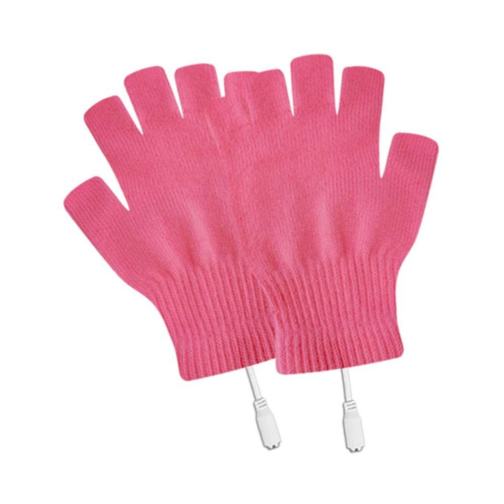 Wool Mittens Velvet USB Electric Heated Gloves Knitted Gloves Winter Heated Gloves Female Gloves
