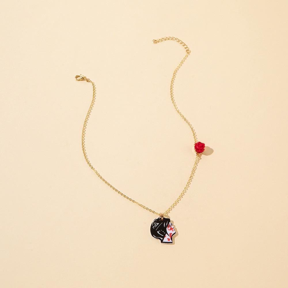 Уникальное акриловое ожерелье-цветок розы на лицо для модных энтузиастов в Европе и Америке